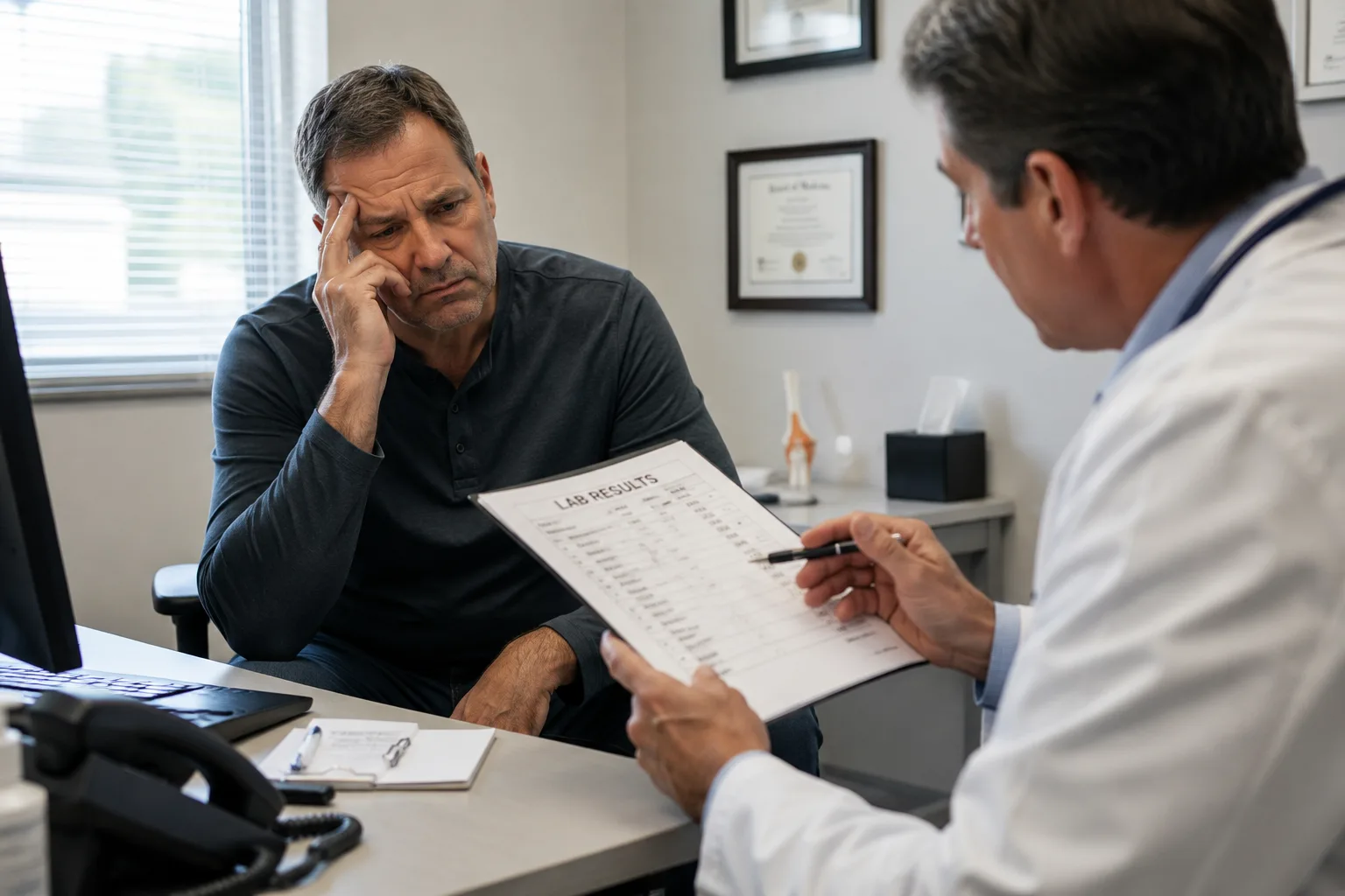A doctor dismissing the problem as normal at your age
