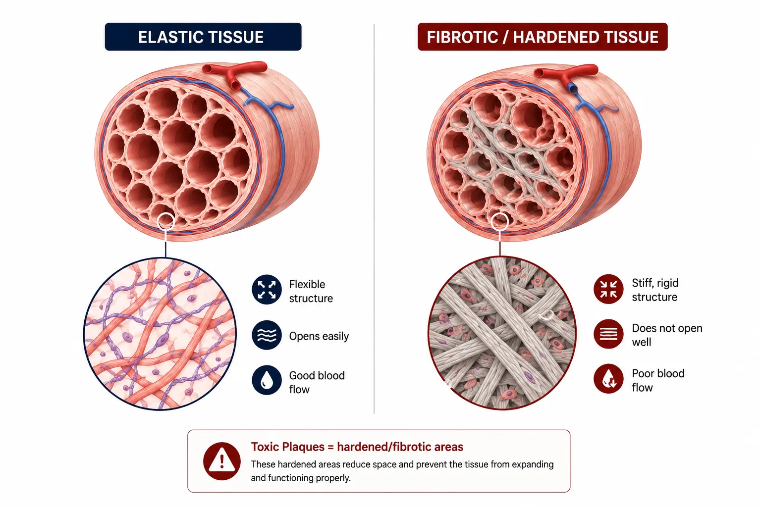 Toxic Plaques — what doctors call fibrosis — inside the tissue